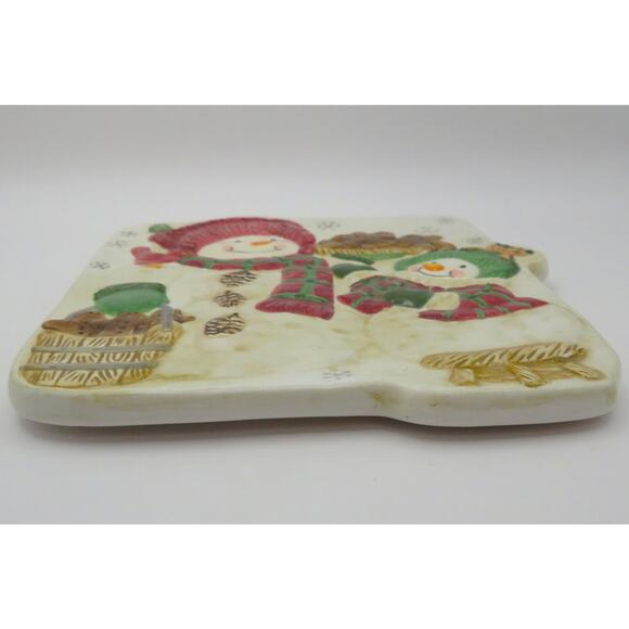 BICO Snowman Ceramic Trivet Holiday Kitchen Decor Gingerbread Cookie Design 6” - Picture 5 of 10